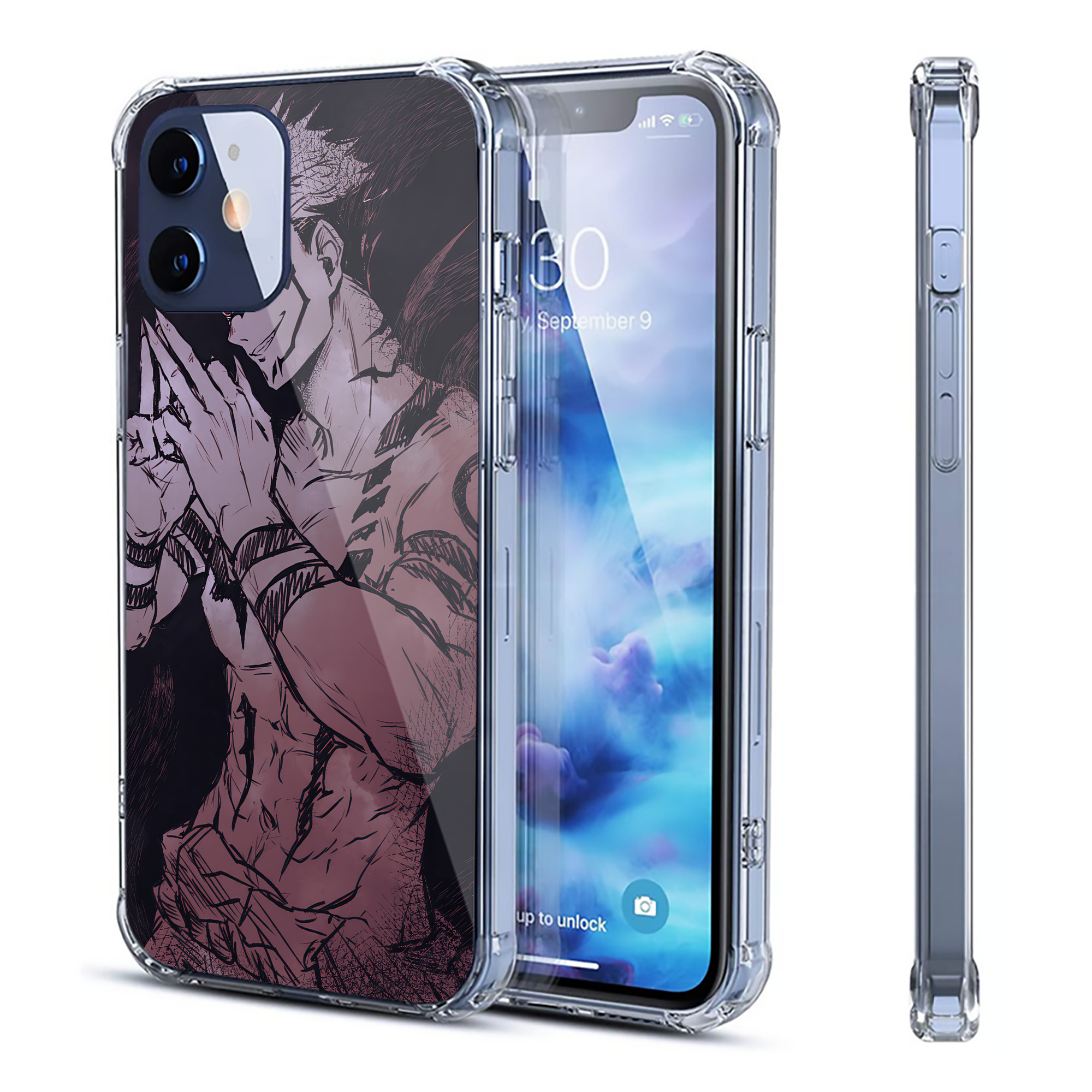 （画像用） 呪術廻戦 Jujutsu Kaisen 【iPhone 12シリーズ対応】透明スマホケース（クリアソフトケース）
